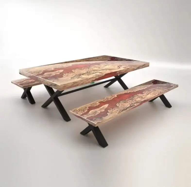 Resin Table & Bench Set RTB-3