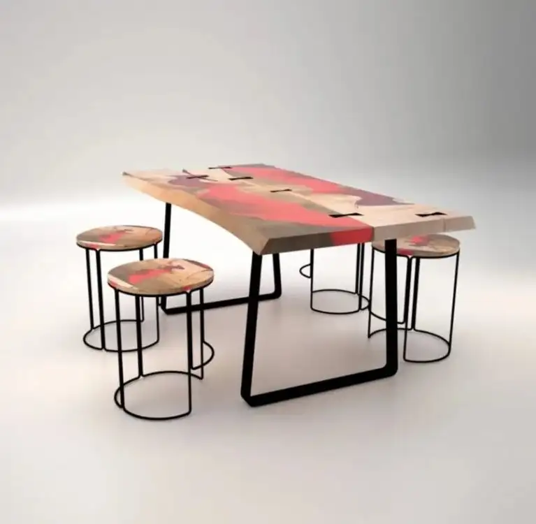 Resin Table & Bench Set RTB-5
